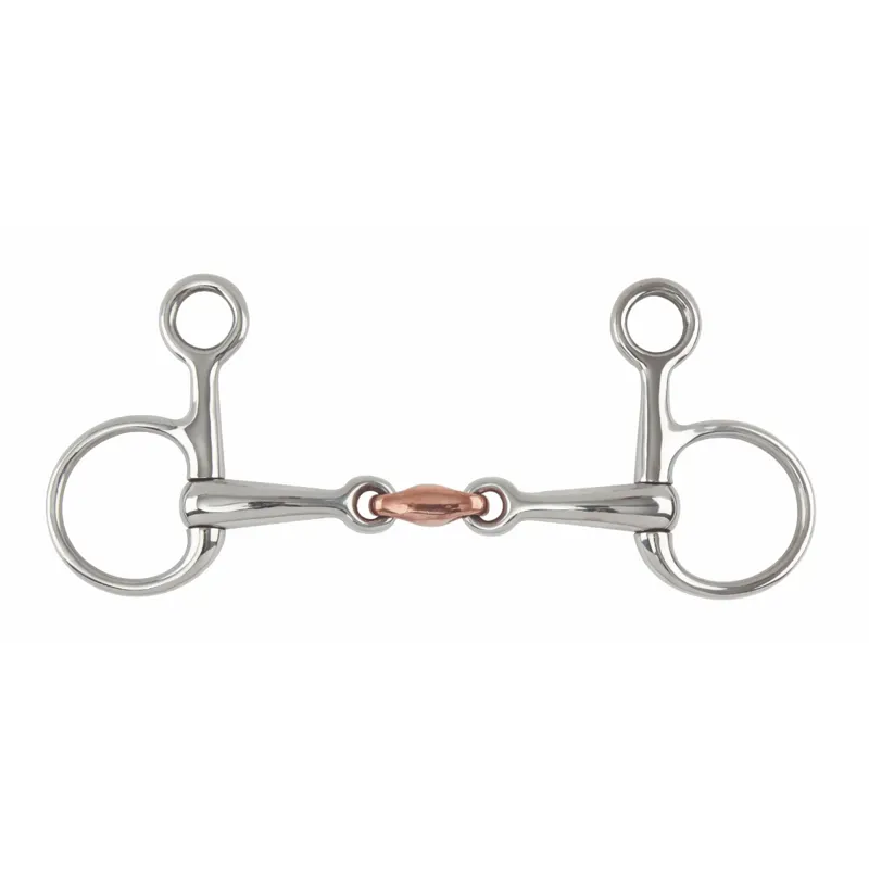 Shires Hanging Cheek with Copper Lozenge Snaffle 